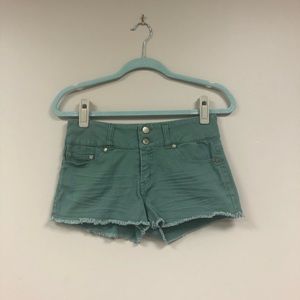 Green Jean Shorts
